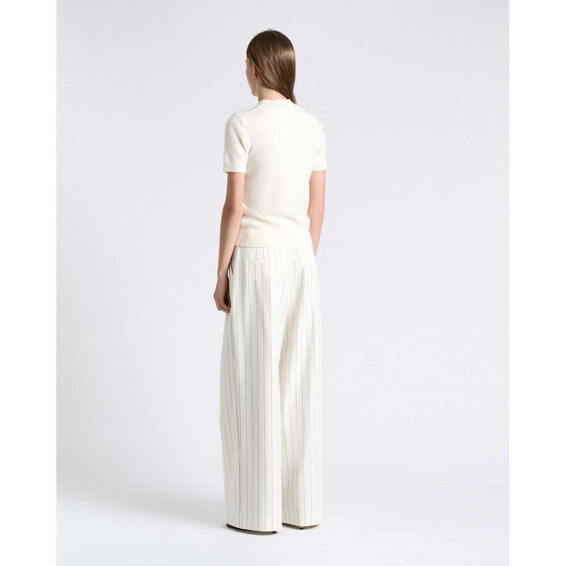 Cue Merino Cashmere Blend Mock Neck Short Sleeve Knit image number 1